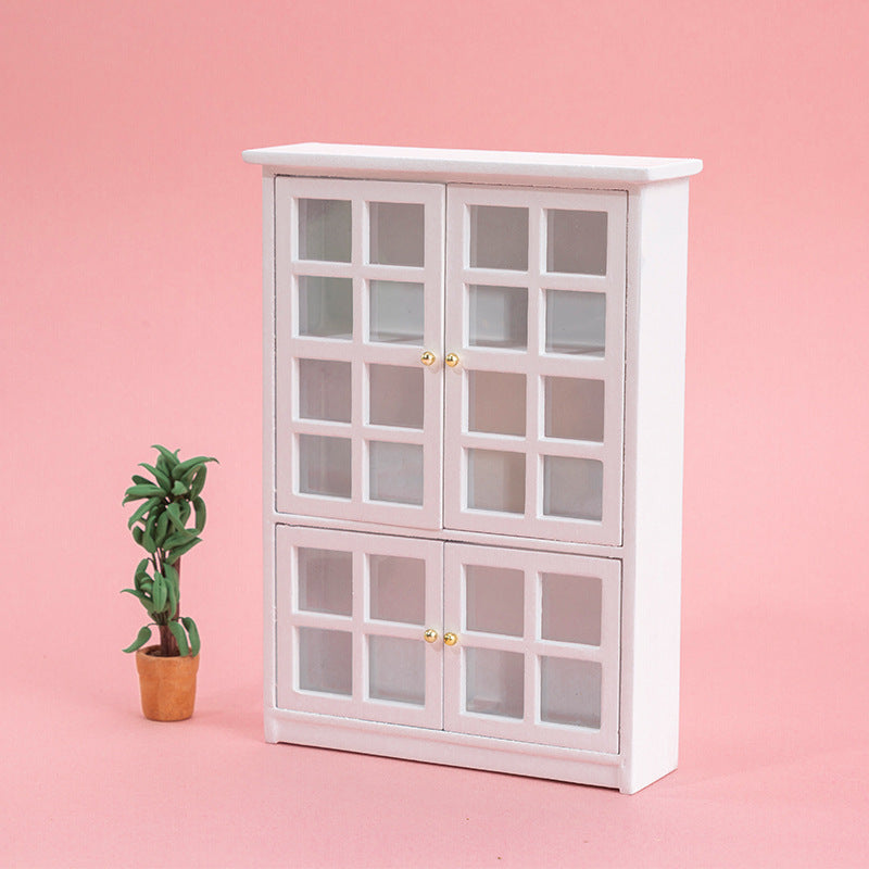 Miniature Glass Cabinet 1/12 Scale Dollhouse Furniture white