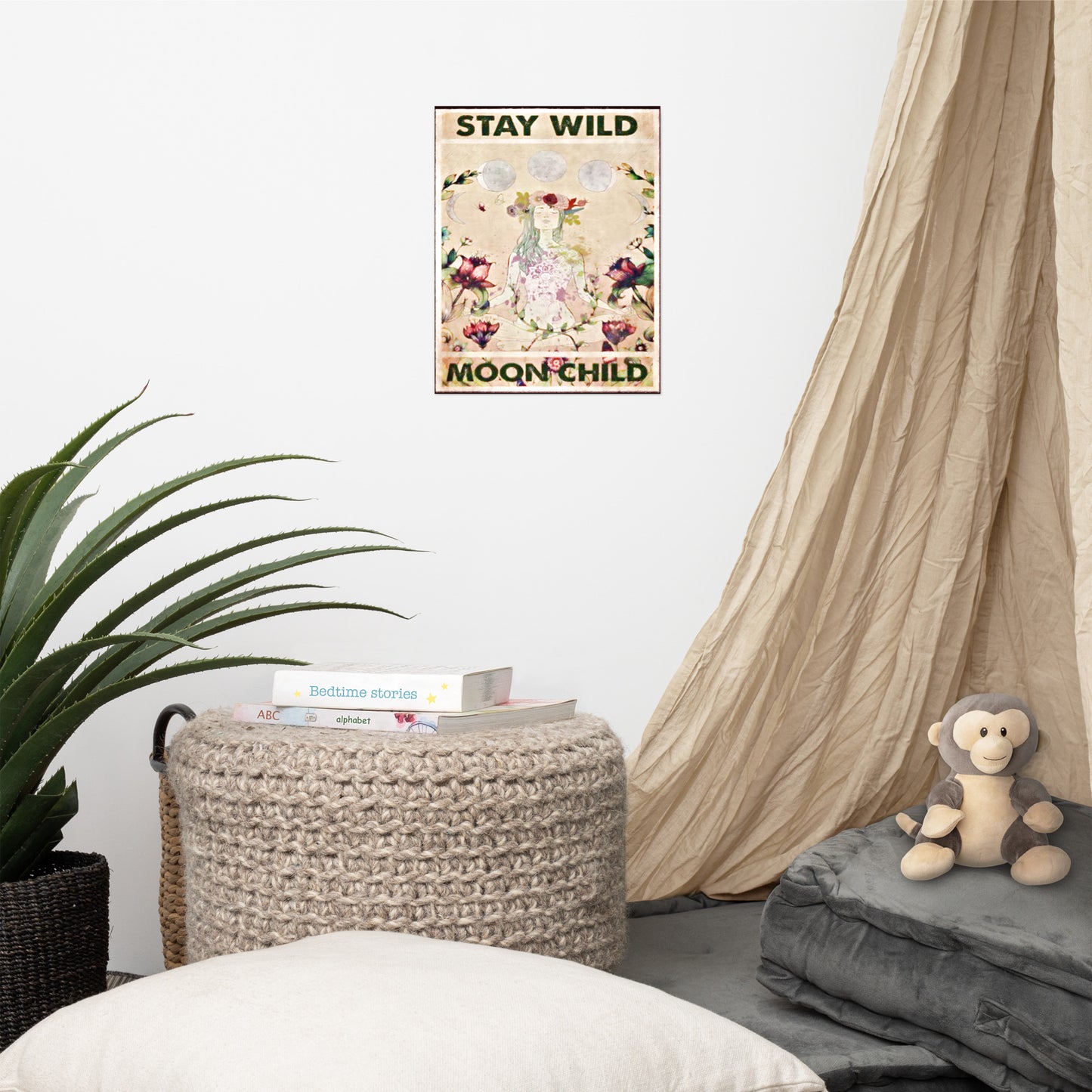 Matt Finish Poster - Stay Wild Moon Child - Yoga Poster in room