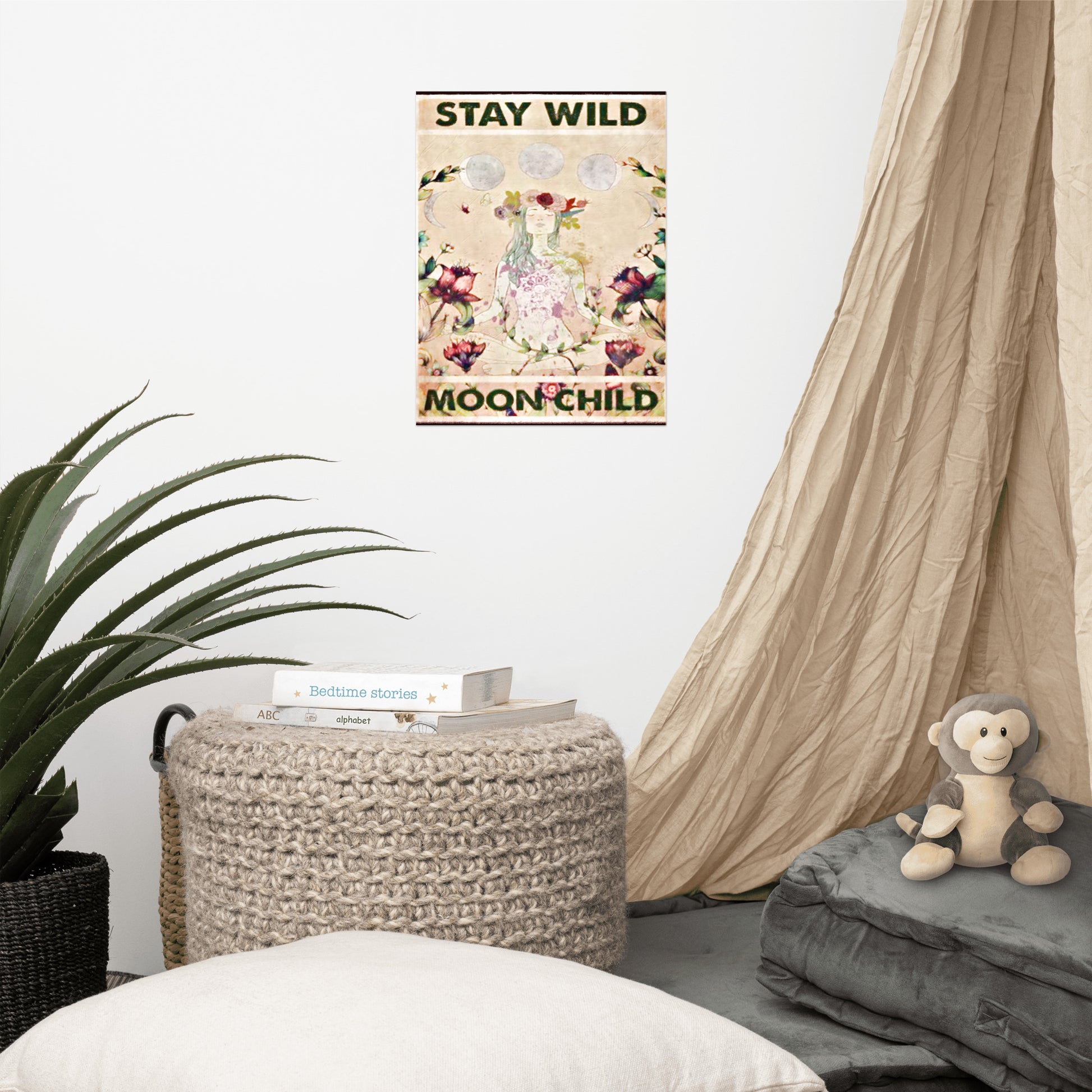 Matt Finish Poster - Stay Wild Moon Child - Yoga Poster on wall