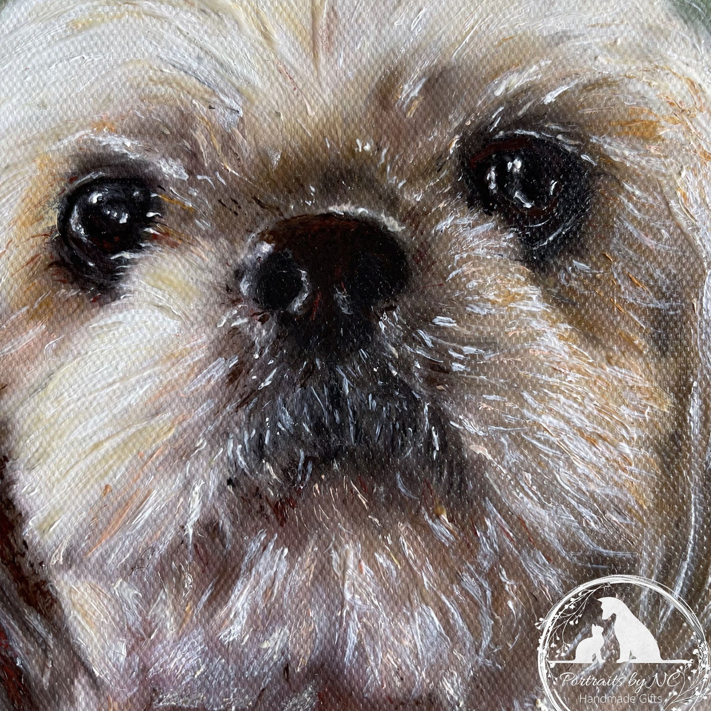 Shih Tzu Dog Pet Portrait Oil Portrait of Chase