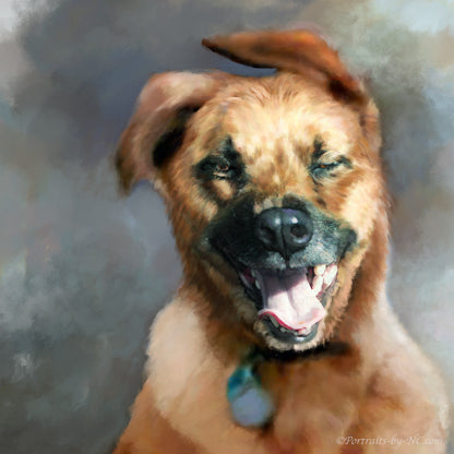 Custom German Shepherd Dog Portrait - Digital Portrait