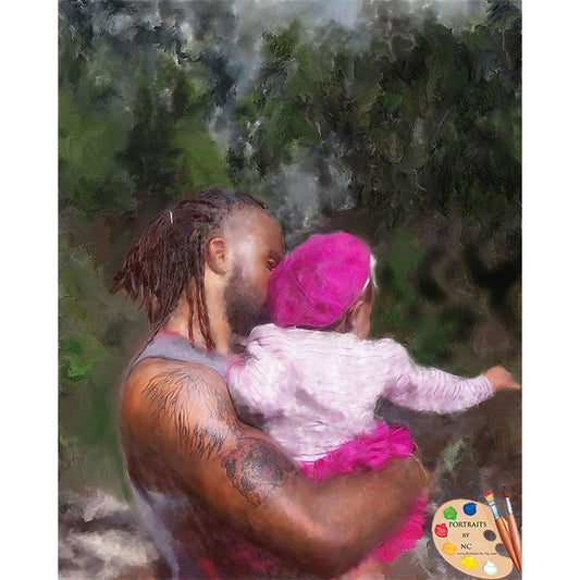 Family Portraits Father and Daughter Painting 340