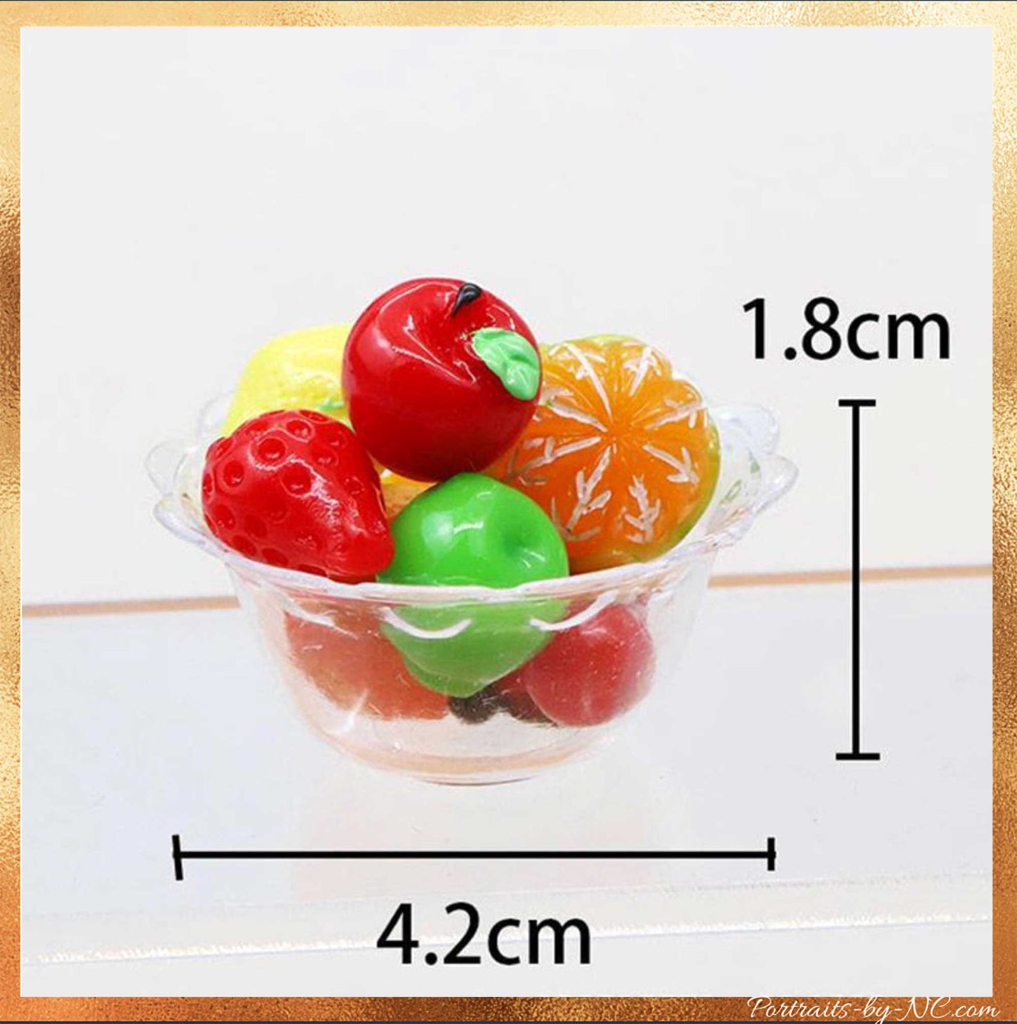 miniature bowl with fruit 1/12 sale dollhouse accessory