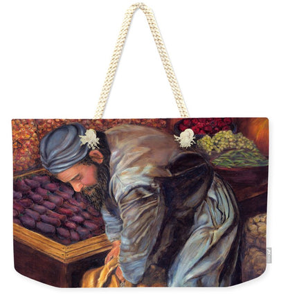 Weekender Tote Bag - Customizable Carryall Tote Bag - Fruit Vendor Design