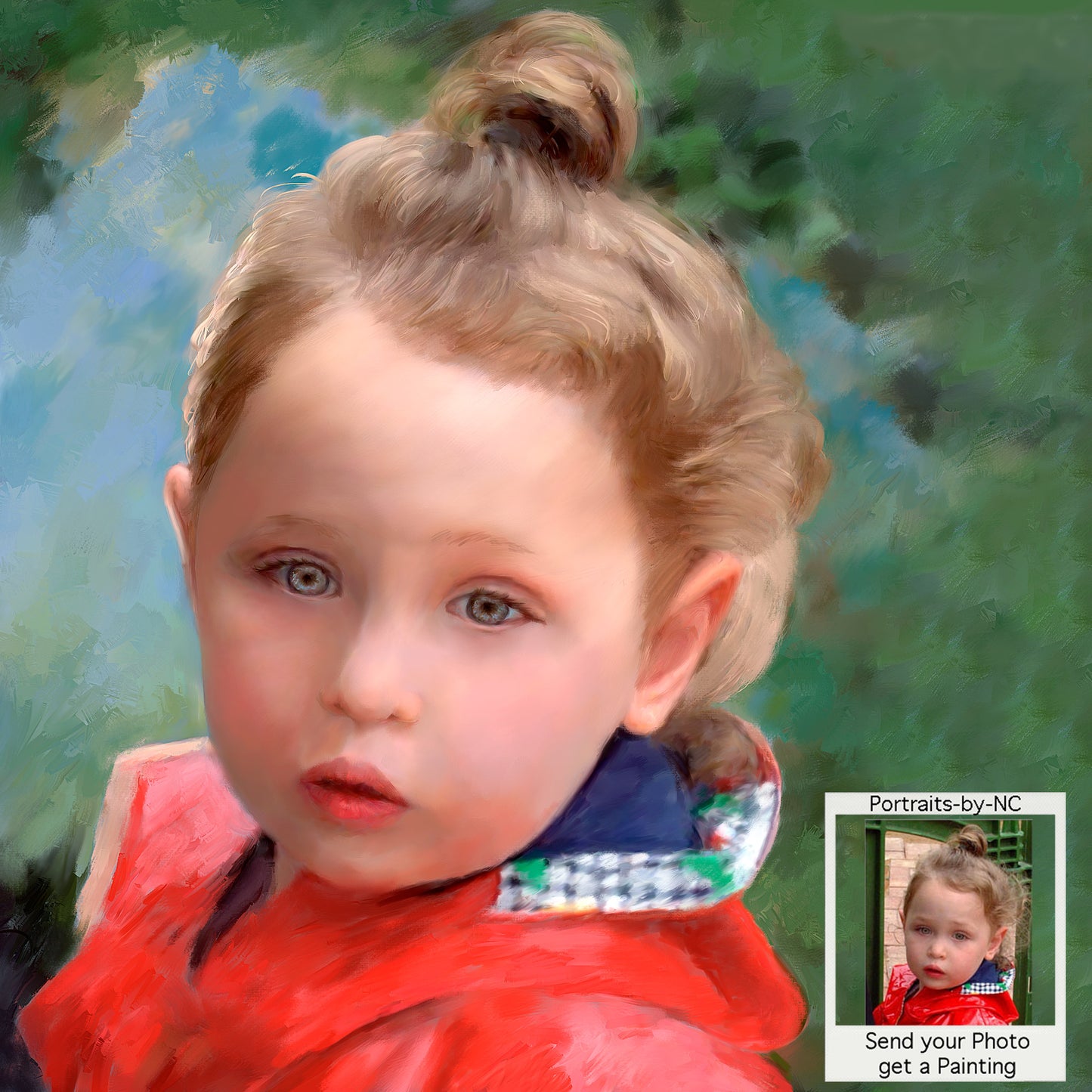 Child Portrait - Custom Painted Portraits of Girls