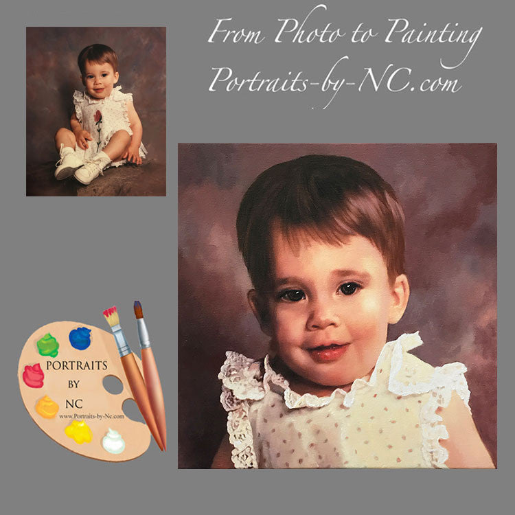 Child Oil Portraits Toddler Girl 579 - Portraits by NC