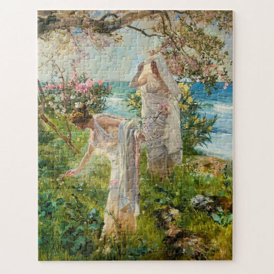 Greek Girls on the Shore Joaquín Sorolla Art Jigsaw Puzzle