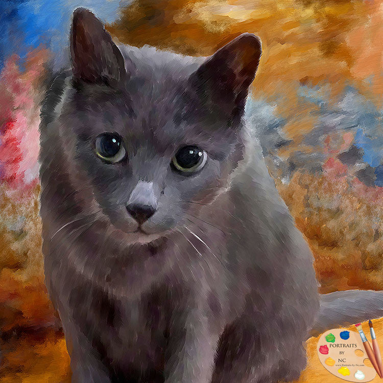 Grey sales cat painting