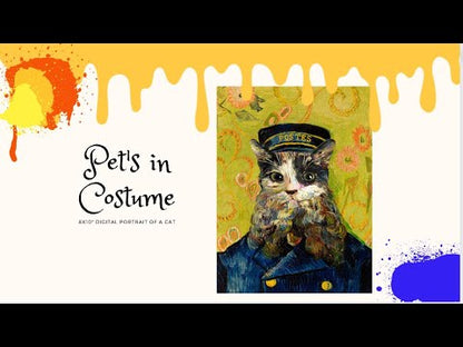 PETS IN COSTUME - Van Gogh Postmaster Costume Cat Portrait
