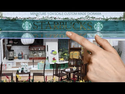 Custom Made Miniature Starbucks Diorama at 1/24 Scale
