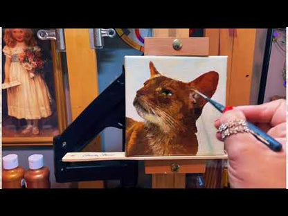 Custom Small Tabby Cat Portrait in Oil