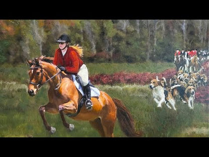 Custom Equine Oil Portrait - The Fox Hunt
