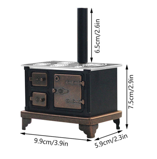 Vintage Looking Iron Stove 1 12 Scale Dollhouse Stove with Opening Doors size