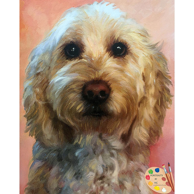 Labradoodle Portrait from Photo – Portraits and Miniatures by NC