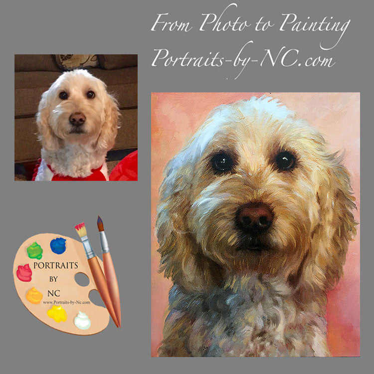 Labradoodle Portrait from Photo – Portraits and Miniatures by NC