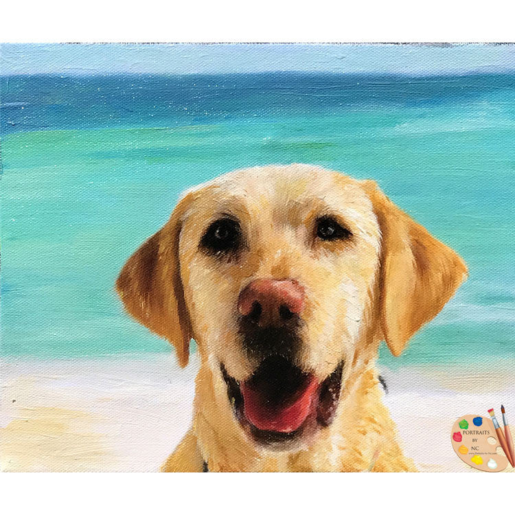 Painting of Labrador at Beach