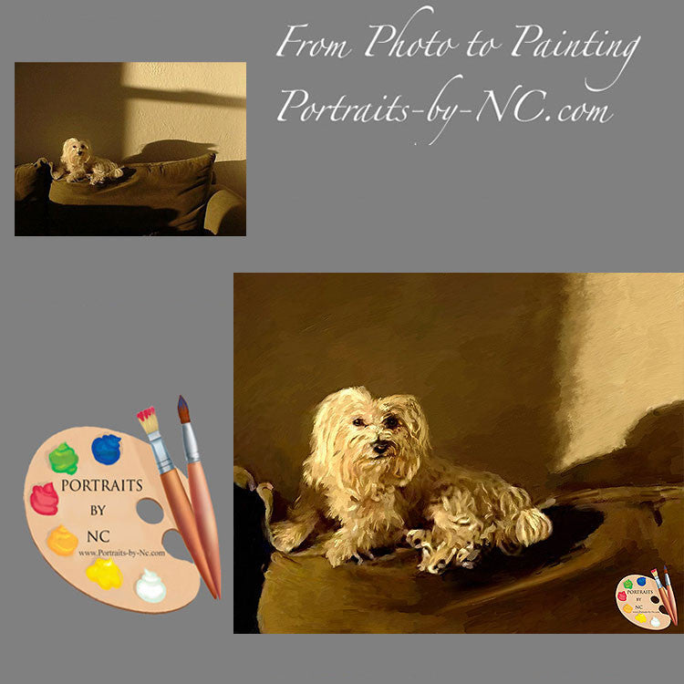 Maltese Dog Painting 399 - Portraits by NC