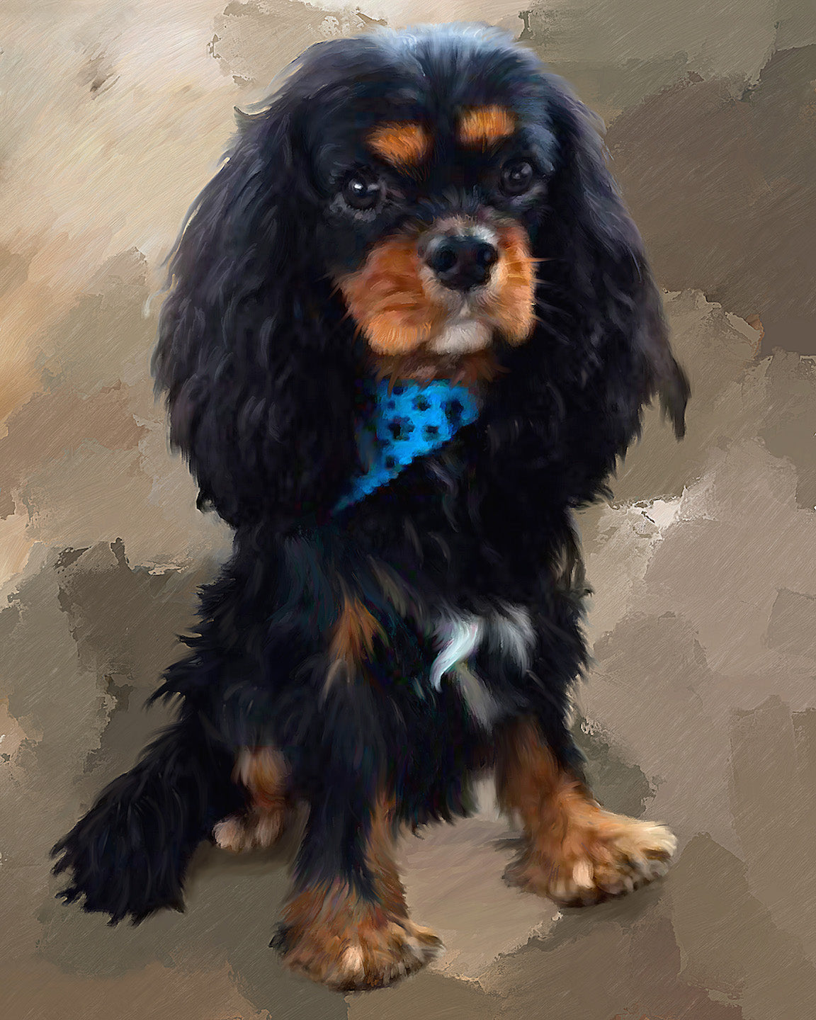 Cavalier King Charles Custom painted Dog portrait