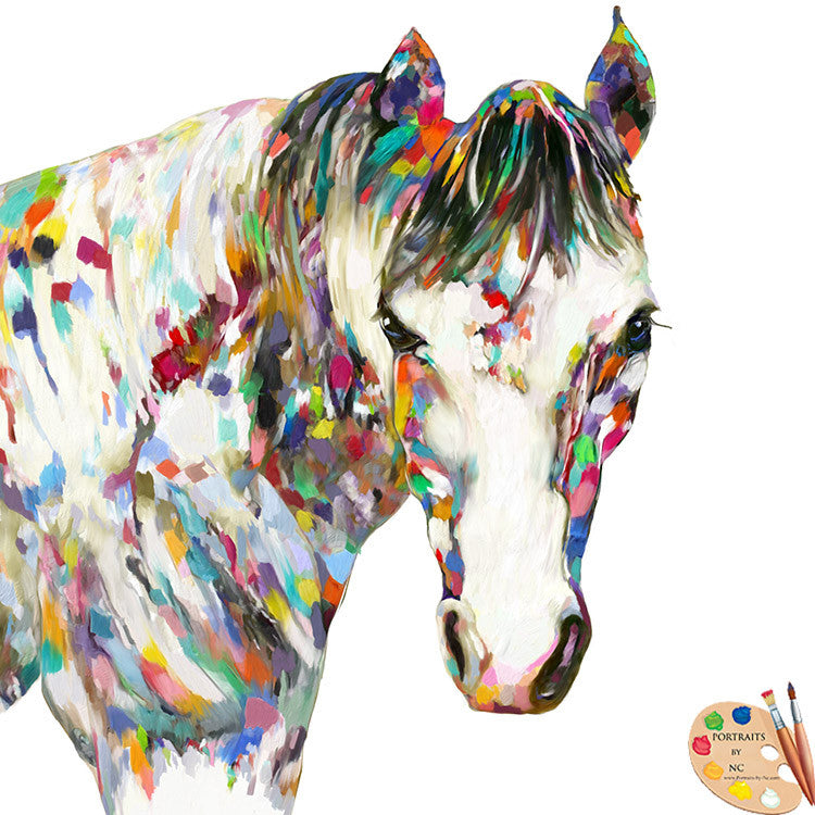 Modern Horse Painting 335 - Portraits by NC