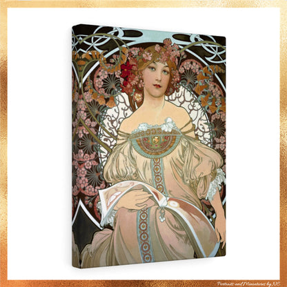 Day Dream After Alphonso Mucha - Stretched Canvas Print gallery wrap