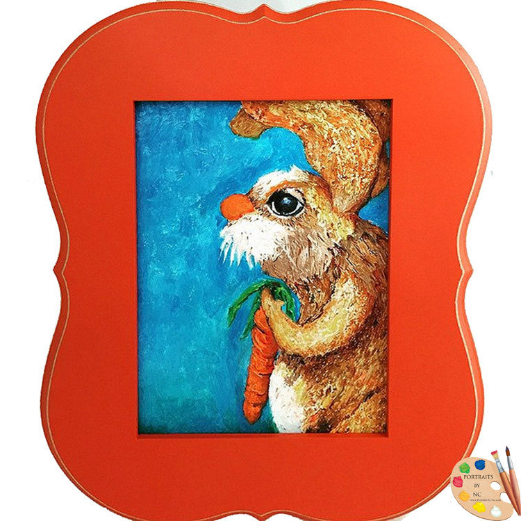 Framed Nursery Art Rabbit Painting 313
