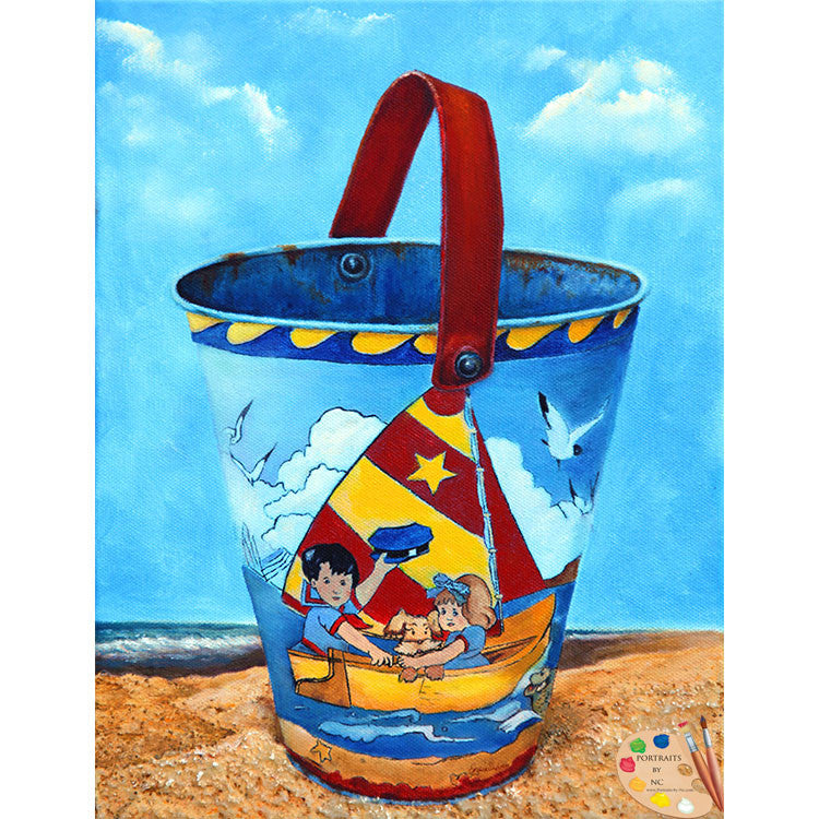 Vintage Sand Bucket Print 157