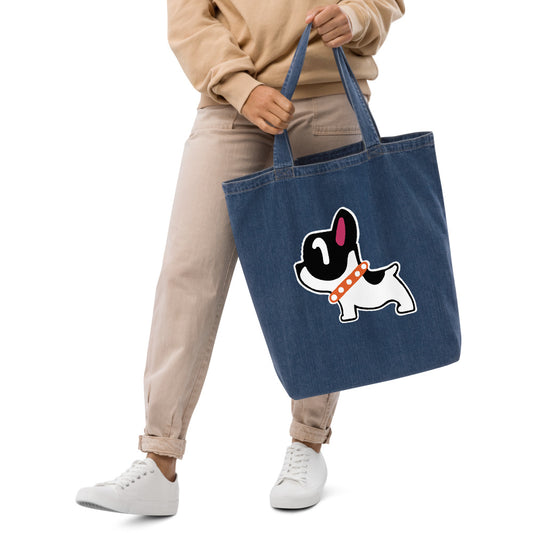Einkaufstasche aus Bio-Denim mit Puppy