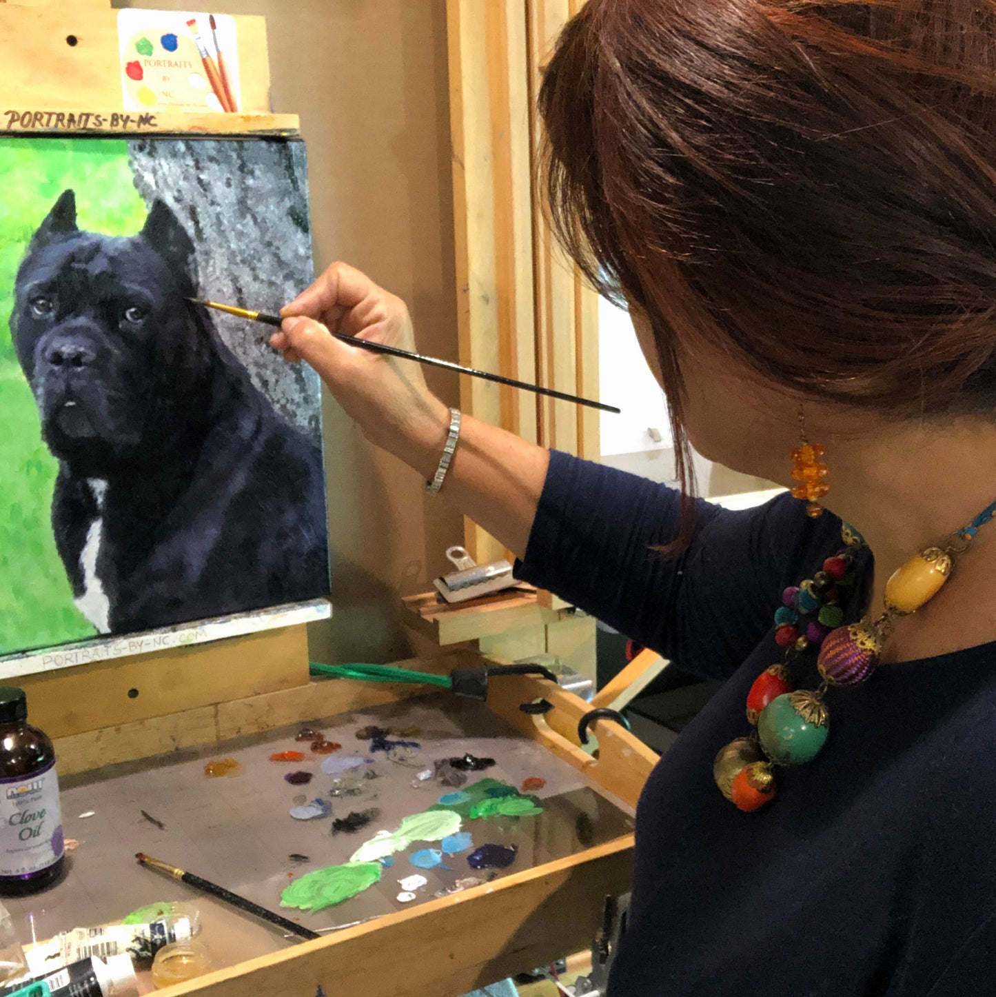 Italian Mastiff Dog Oil Portrait