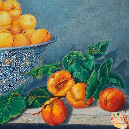 Still Life Painting Apricots and Peaches Detail 176