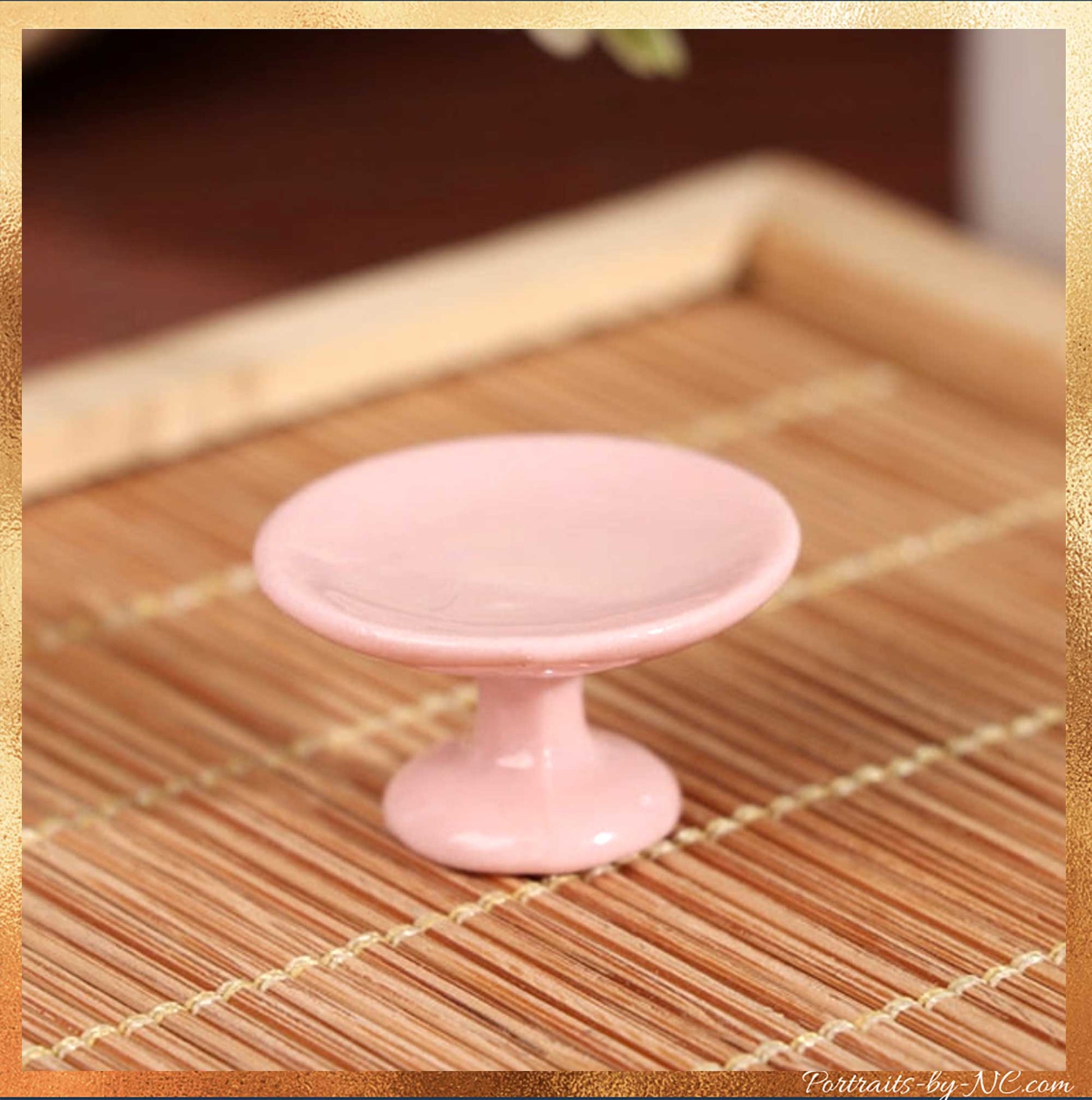 pink cake stand 1/12 scale dollhouse accessory