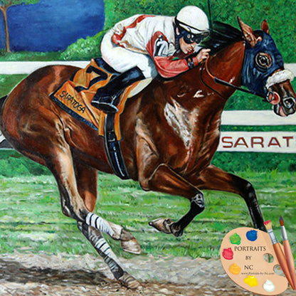 racehorse oil painting 298