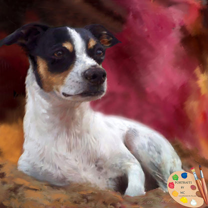 Rat Terrier Oil Portrait
