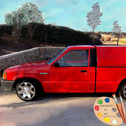 Red Truck Custom Portrait 627