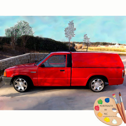 Red Truck Custom Painting 627