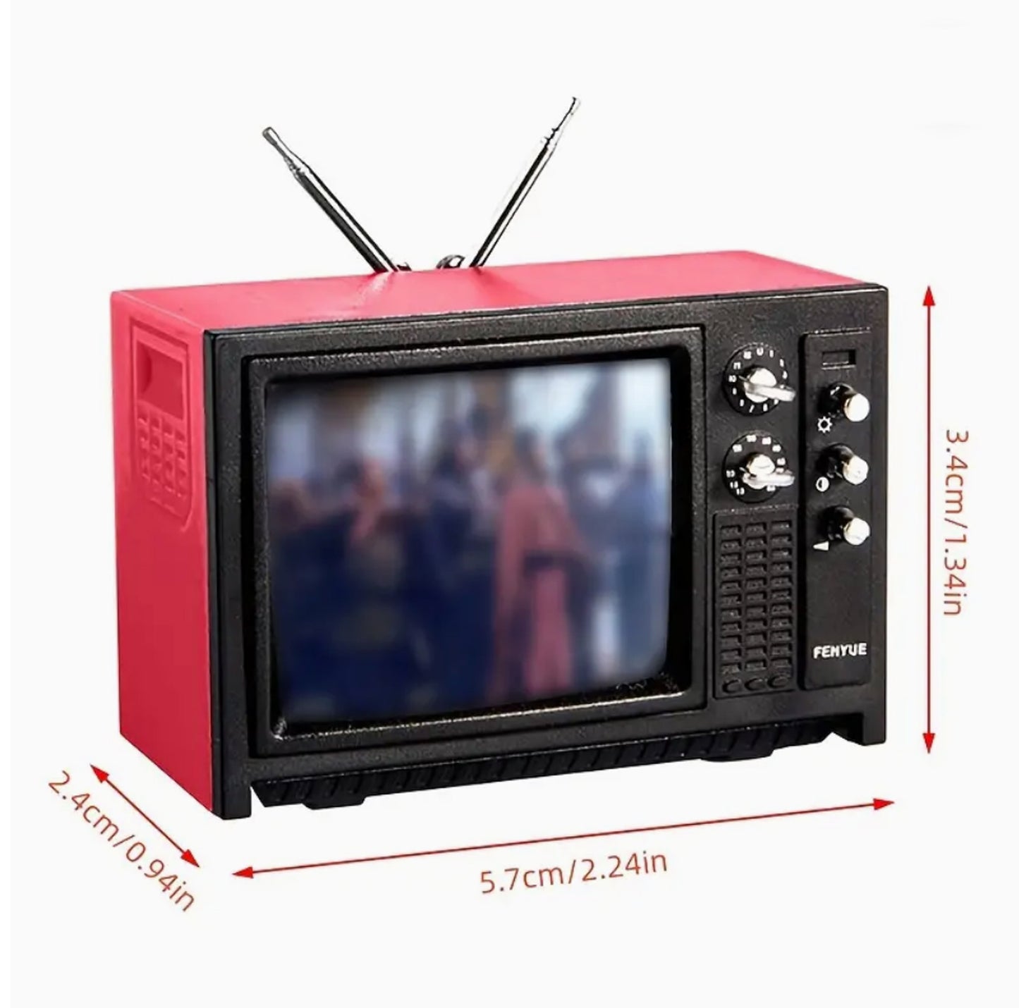red miniature tv