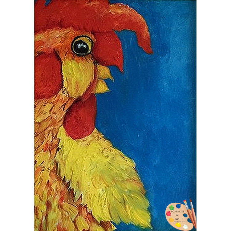 Nursery Art Rooster Painting 311
