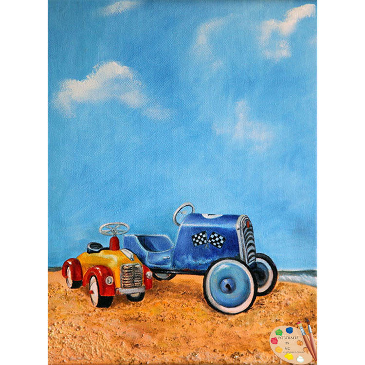 Beach Toy Painting Sand Dune Racers Print 158 - Portraits by NC