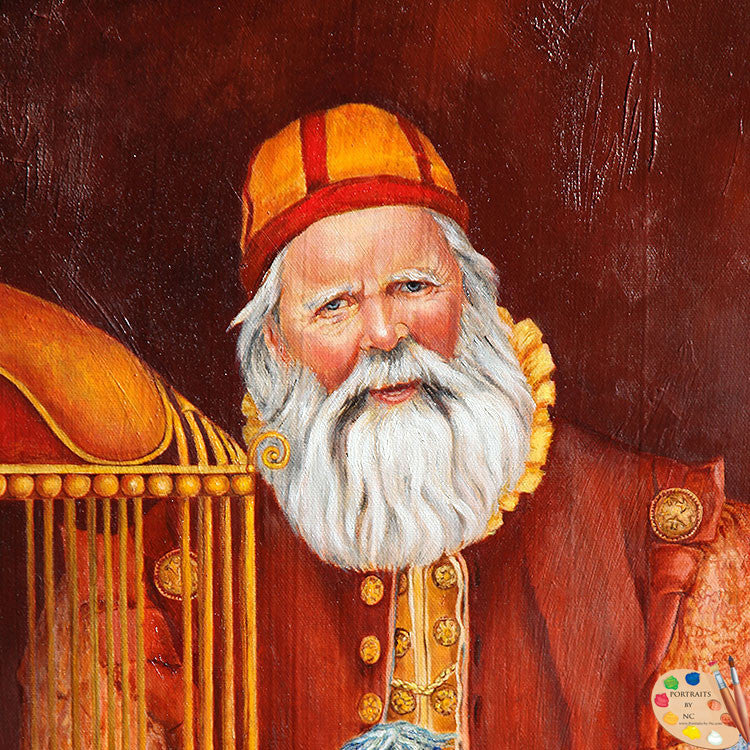Stretched Canvas Print Santa Painting Opus Magnum  - Christmas detail
