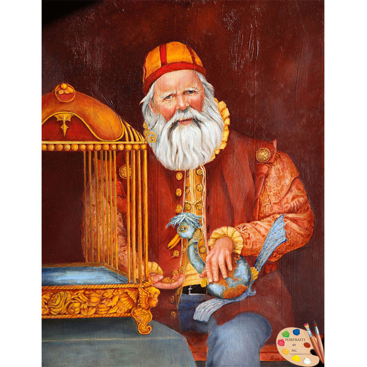 Stretched Canvas Print Santa Painting Opus Magnum  - Oil Painting
