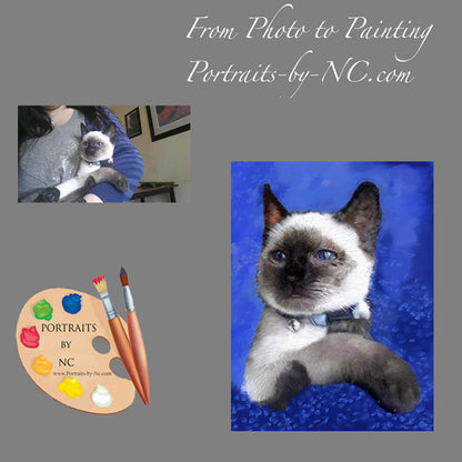 Siamese Cats Portrait from Photo 512