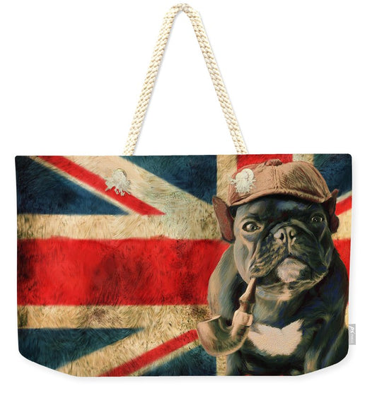 Weekender Tote Bag - Carry All Tote Bag - Stay Calm And Carry On - Pug Design