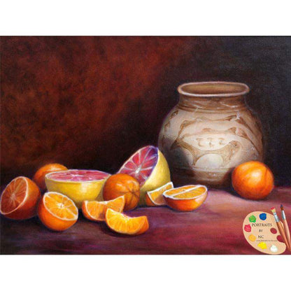 Still Life Painting Citrus and Iranian Jar 55