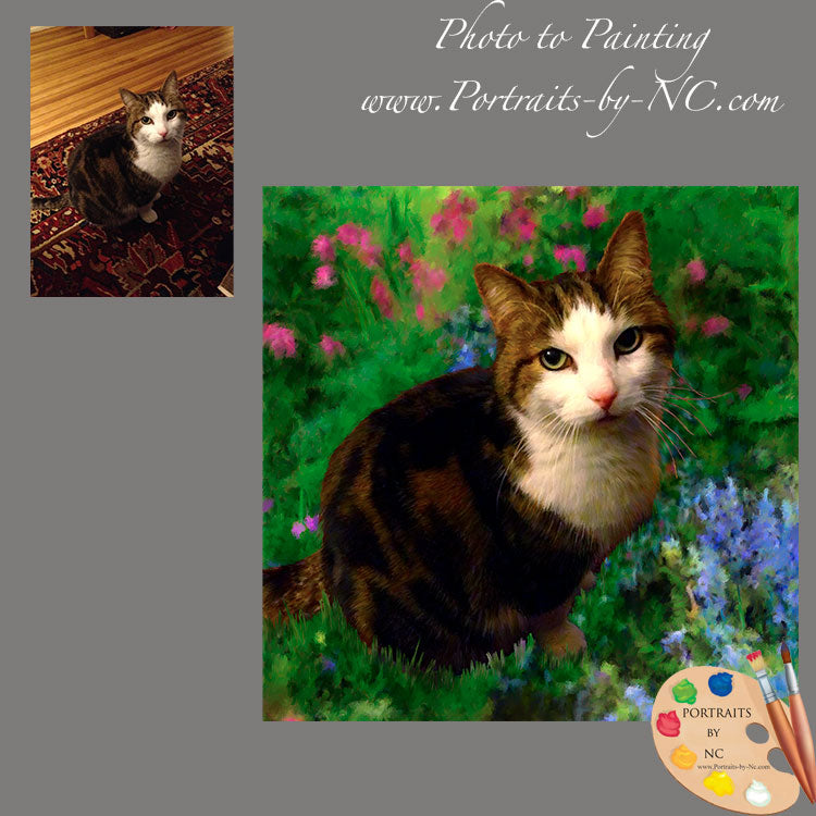 tabby cat portrait from photo 611