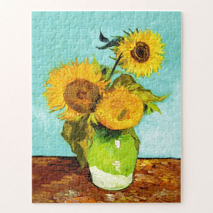 Vincent Van Gogh Three Sunflowers In A Vase Jigsaw Puzzle