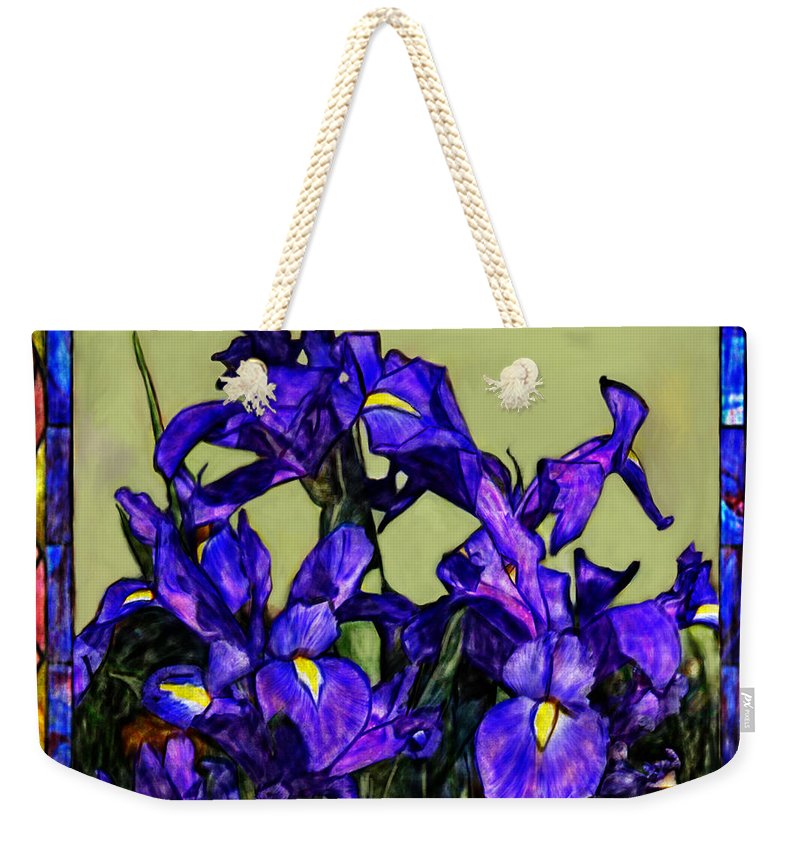 Tiffany Style Blue Iris - Weekender Tote Bag Neutral