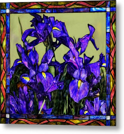 Blue Iris Art Metal Print
