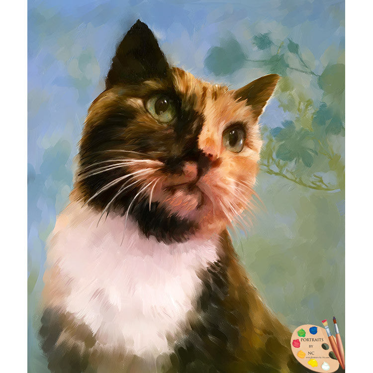 Tortoiseshell Cat Painting 326