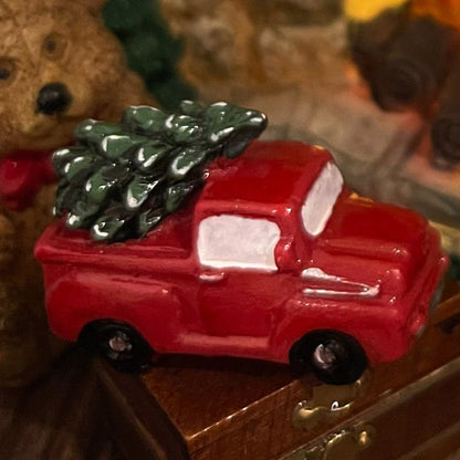 Red Miniature Truck with Tree