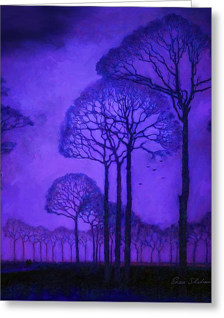 Twilight in the Park 5x7 Greeting Card of Trees