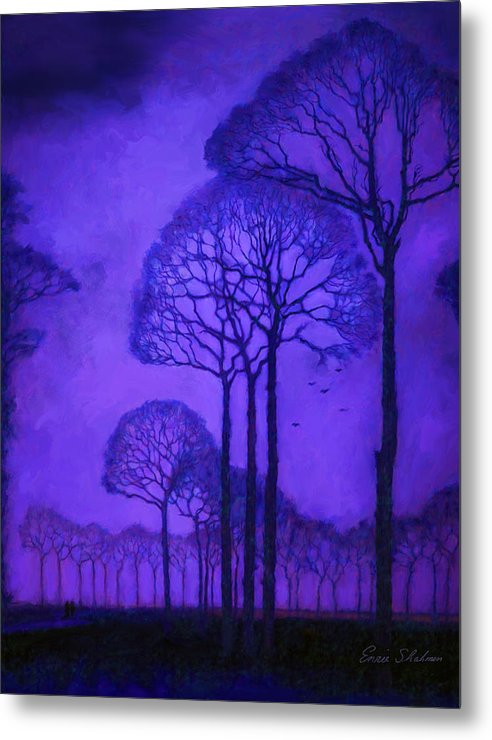 Purple Trees - Metal Print